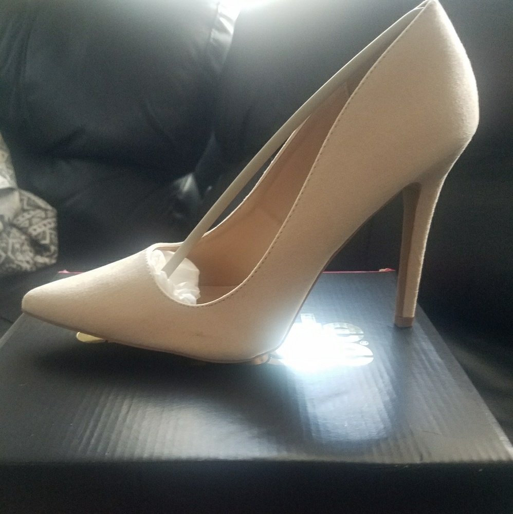Nude Suede Heels